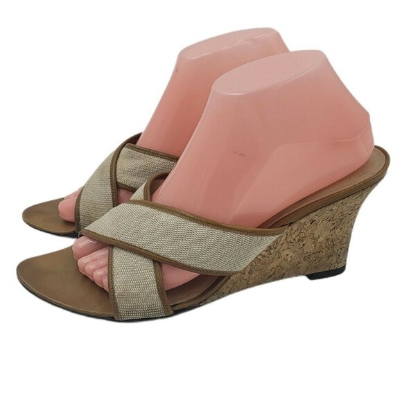 Tommy Bahama Valencia Women's Open Toe Cross Strap Wedge Sandals Size 10M - Picture 1 of 10